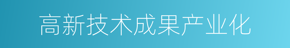 高新技术成果产业化的同义词