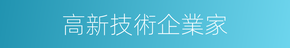 高新技術企業家的同義詞