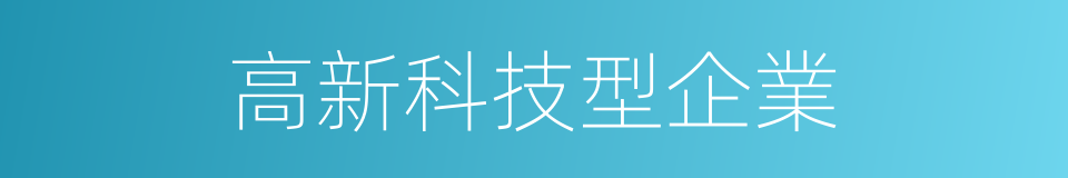 高新科技型企業的同義詞