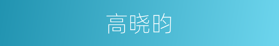 高晓昀的同义词