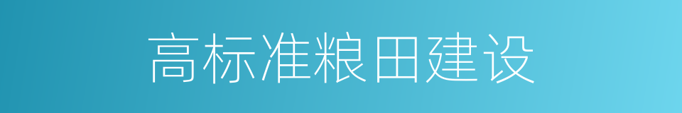 高标准粮田建设的同义词