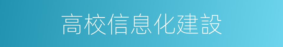 高校信息化建設的同義詞