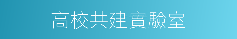 高校共建實驗室的同義詞