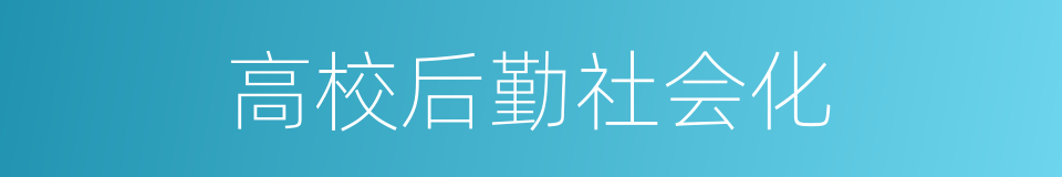 高校后勤社会化的同义词