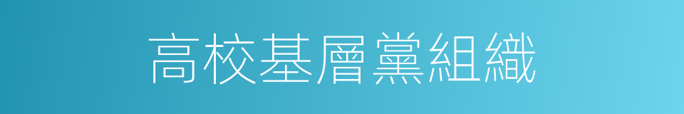 高校基層黨組織的同義詞