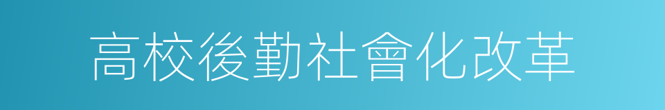 高校後勤社會化改革的同義詞