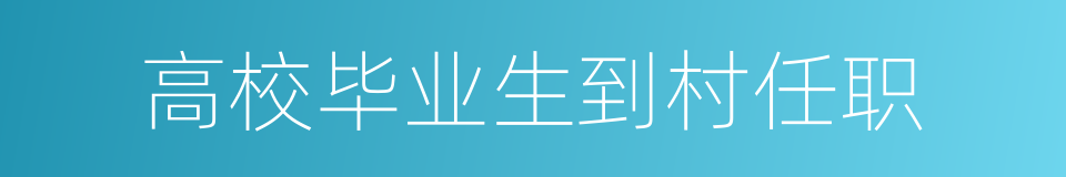 高校毕业生到村任职的同义词