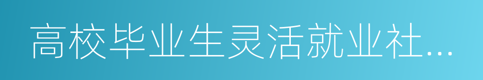 高校毕业生灵活就业社会保险补贴的同义词