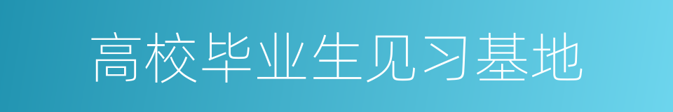 高校毕业生见习基地的同义词