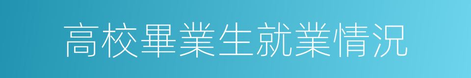 高校畢業生就業情況的同義詞