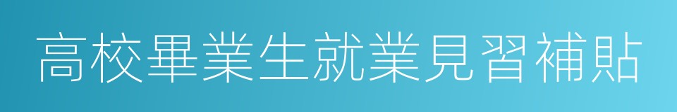 高校畢業生就業見習補貼的同義詞