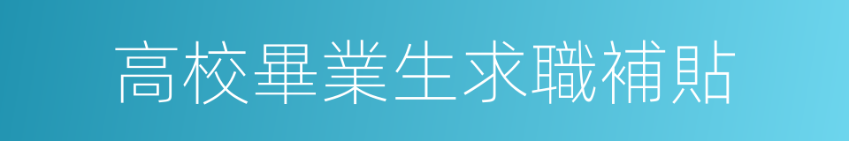 高校畢業生求職補貼的同義詞