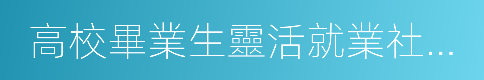 高校畢業生靈活就業社會保險補貼的同義詞