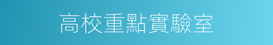 高校重點實驗室的同義詞