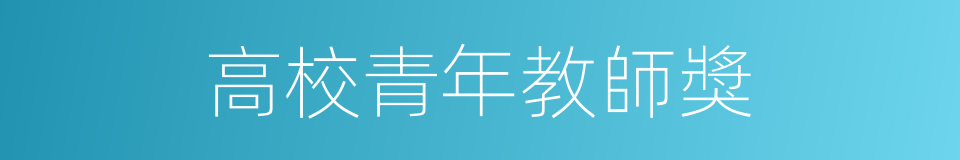 高校青年教師獎的同義詞