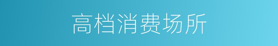 高档消费场所的同义词