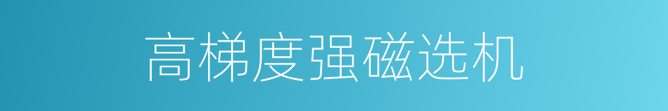 高梯度强磁选机的同义词