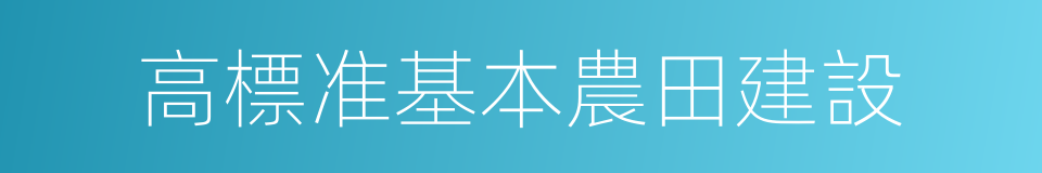 高標准基本農田建設的同義詞