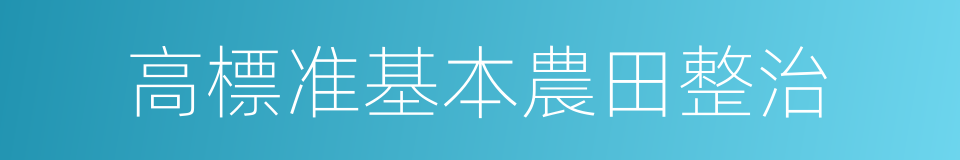 高標准基本農田整治的同義詞