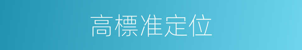 高標准定位的同義詞