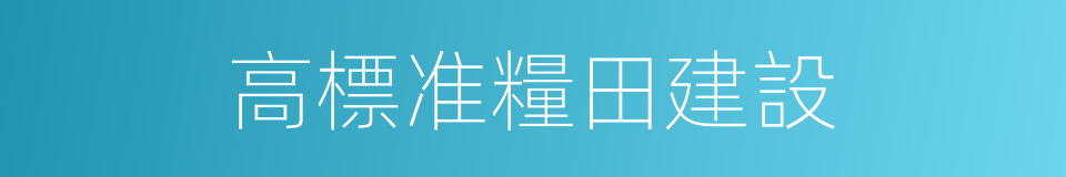 高標准糧田建設的同義詞
