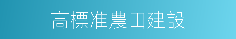 高標准農田建設的同義詞
