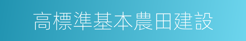 高標準基本農田建設的同義詞