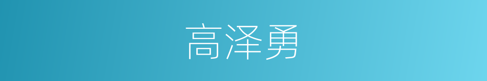 高泽勇的同义词