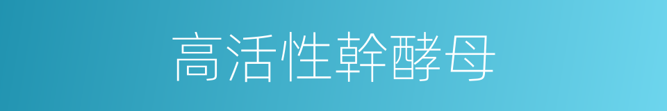 高活性幹酵母的同義詞