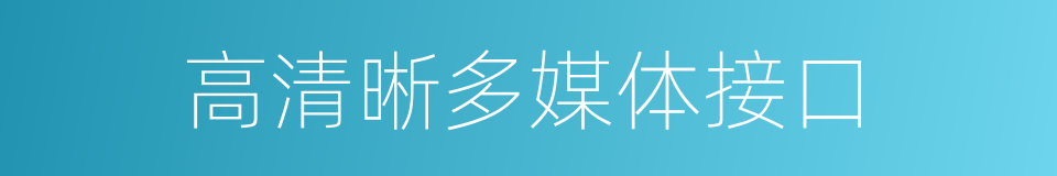 高清晰多媒体接口的同义词