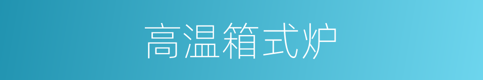 高温箱式炉的同义词