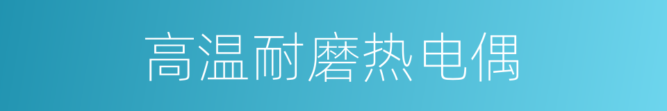 高温耐磨热电偶的同义词