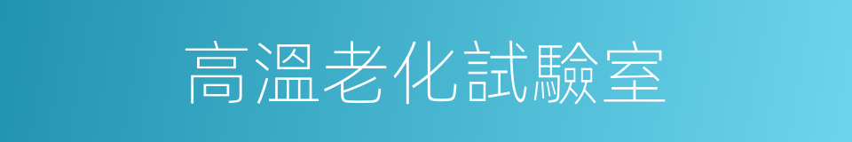 高溫老化試驗室的同義詞