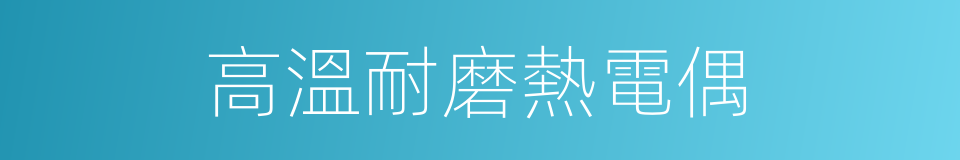 高溫耐磨熱電偶的同義詞