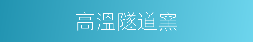 高溫隧道窯的同義詞