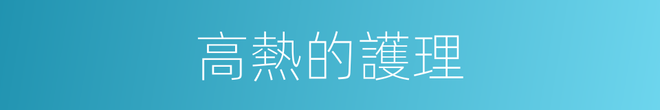 高熱的護理的同義詞