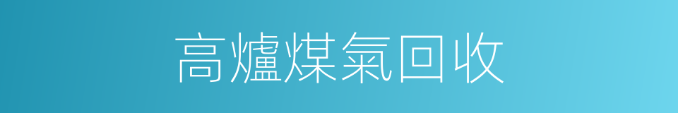 高爐煤氣回收的同義詞
