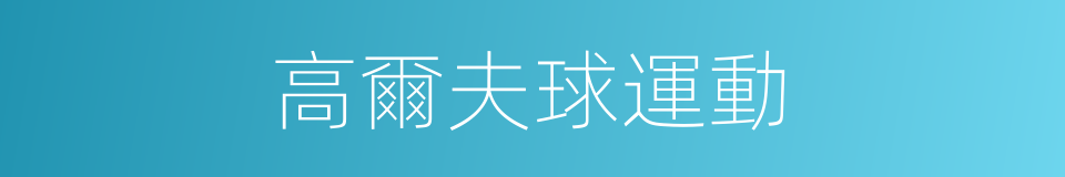 高爾夫球運動的意思