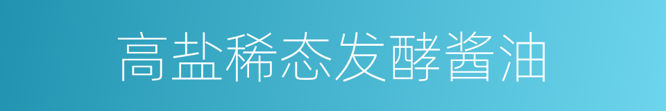高盐稀态发酵酱油的同义词