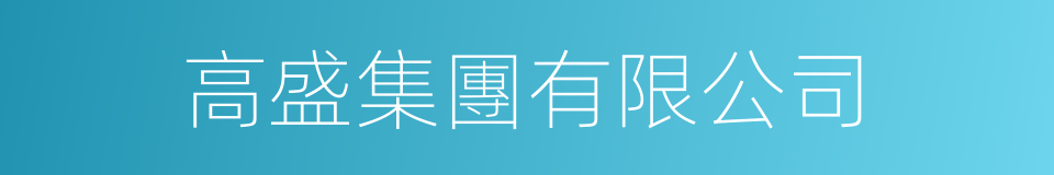 高盛集團有限公司的同義詞