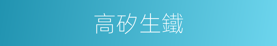 高矽生鐵的同義詞
