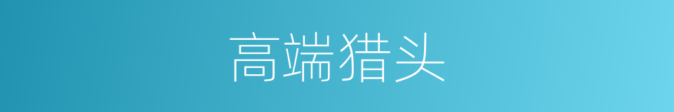 高端猎头的同义词