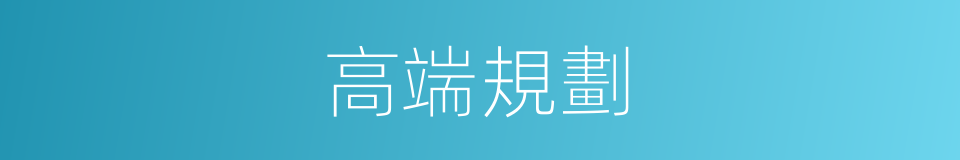 高端規劃的同義詞