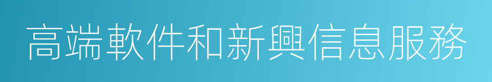 高端軟件和新興信息服務的同義詞