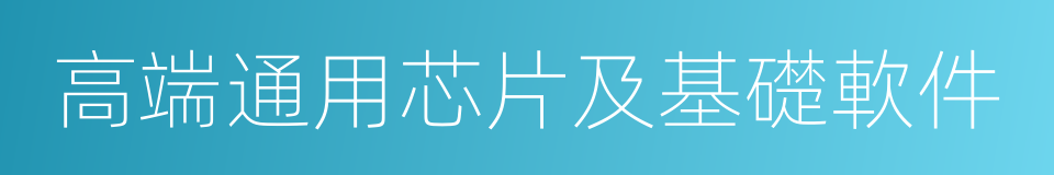 高端通用芯片及基礎軟件的同義詞