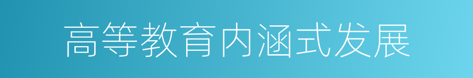 高等教育内涵式发展的同义词