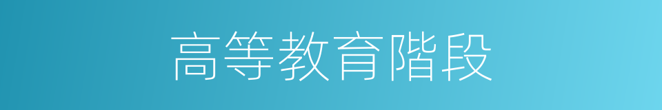高等教育階段的同義詞