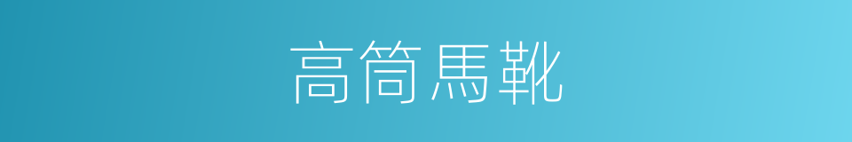 高筒馬靴的同義詞