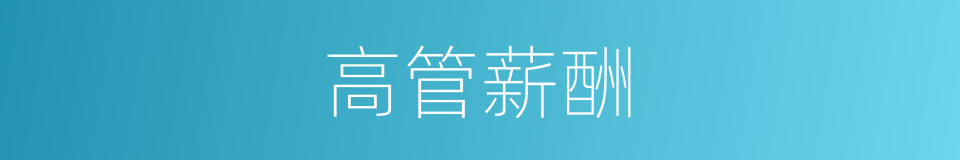 高管薪酬的同义词