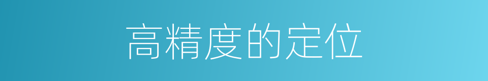 高精度的定位的同义词